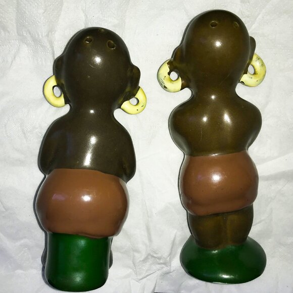 Vintage 1950's Ubangi Couple Salt & Pepper Set - Made in Japan -Excellent Cond. - Picture 6 of 8